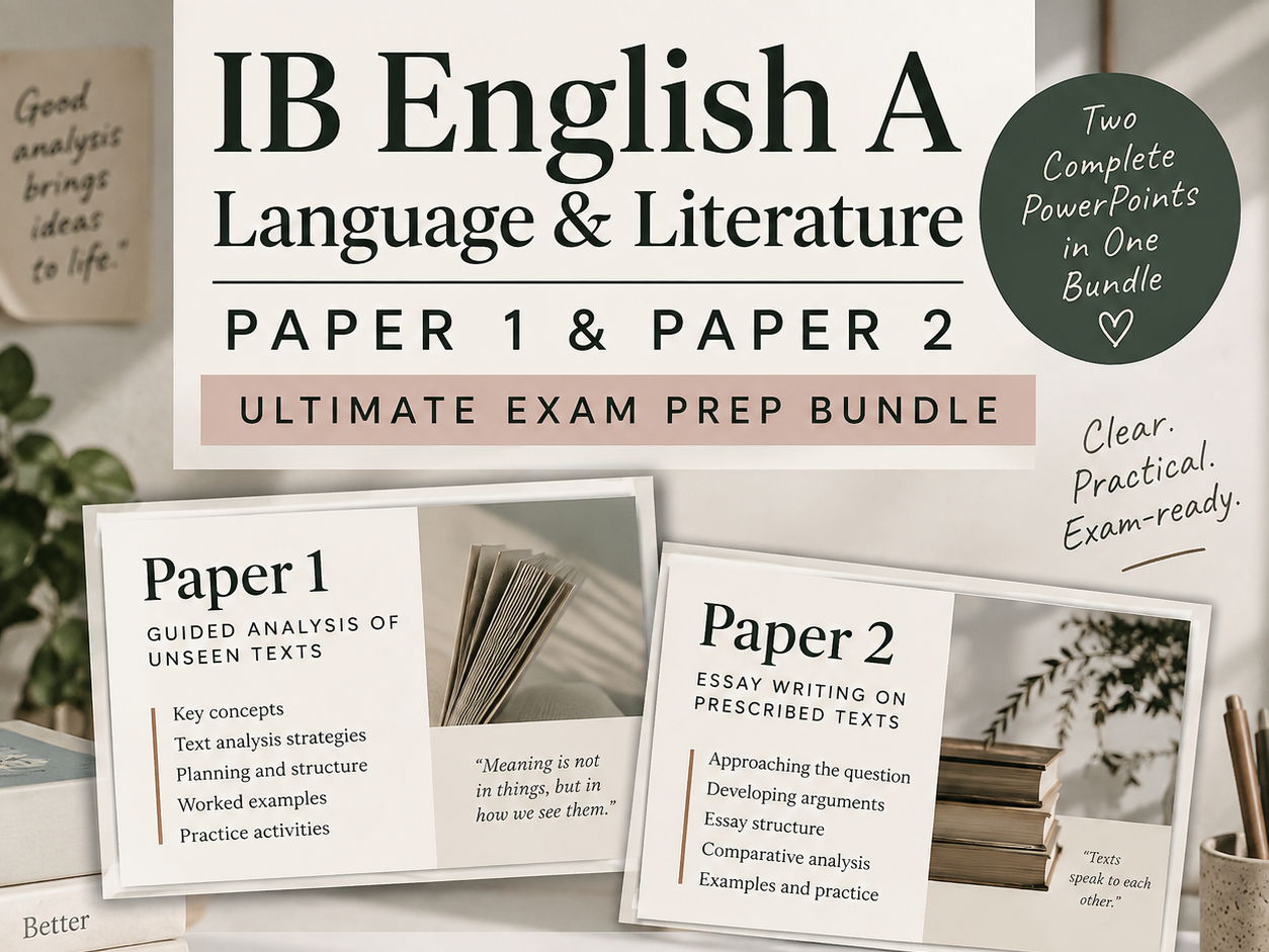 IBDP English A Lang & Lit Papers 1 & 2 | Ultimate Revision & Exam Skills Bundle