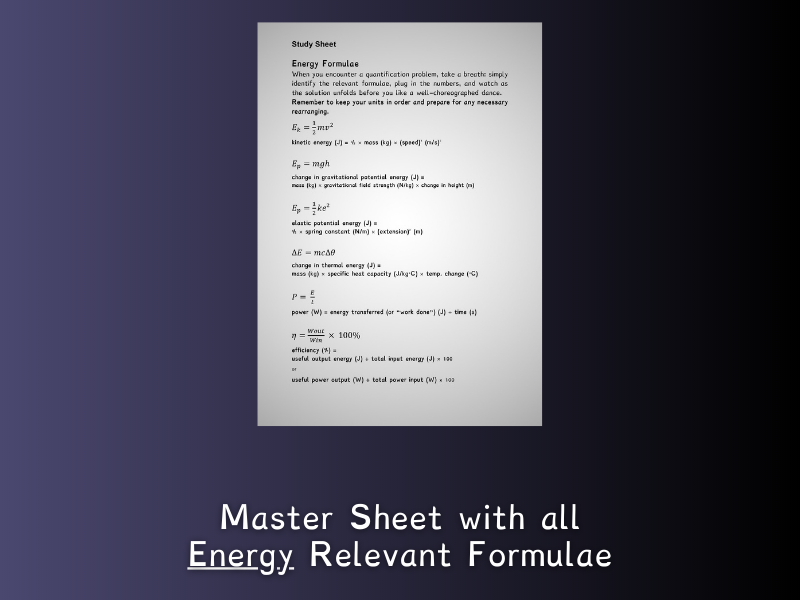 Rearranging Equations: Physics Energy Formulae | Teaching Resources