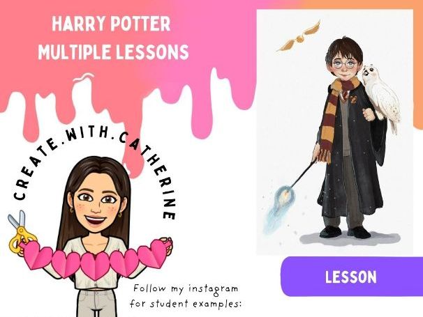 Series of art lessons based on Harry Potter - create.with.catherine