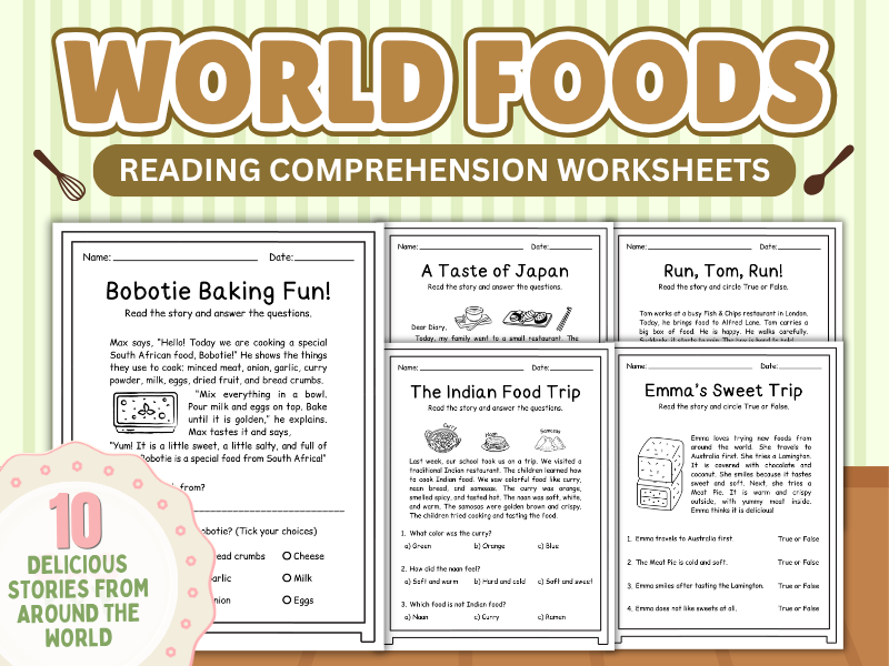 World Foods | Reading Comprehension Worksheets