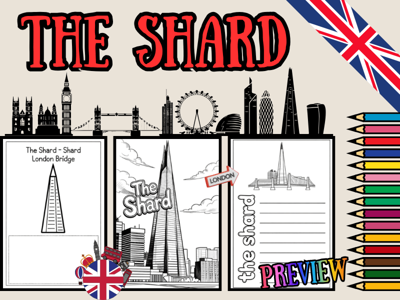 The Shard Writing Lined Paper with Templates | NO PREP London Landmarks Activity