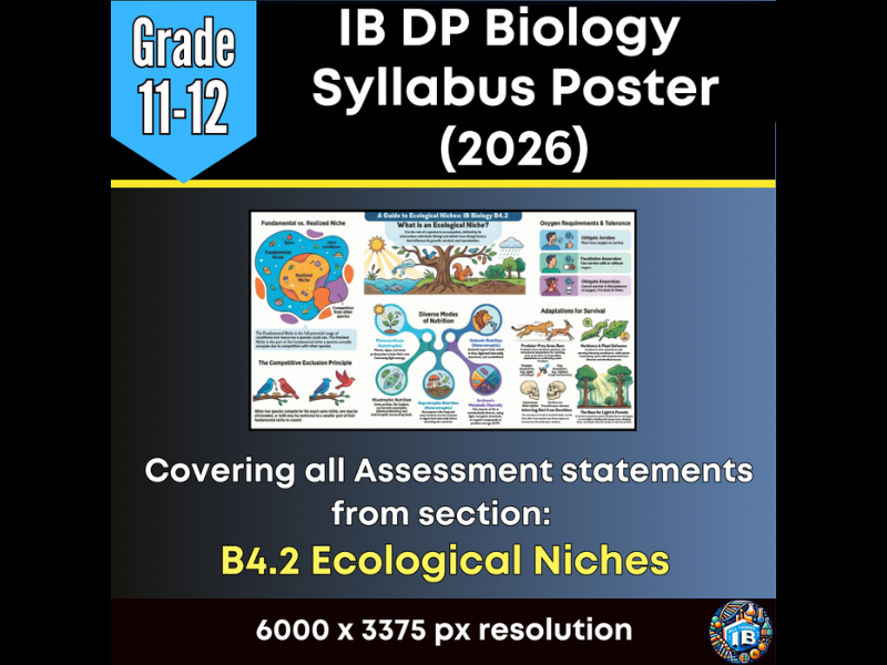 IB DP Biology Digital Infographic Poster: B4.2 Ecological Niches (2026)