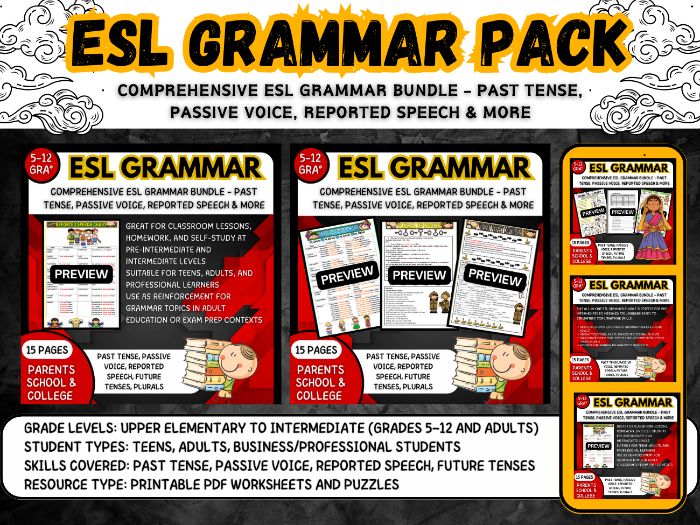 Comprehensive ESL Grammar mega Bundle