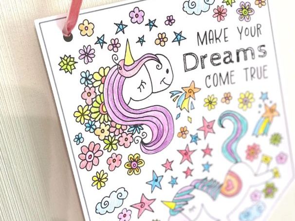 Dreams Come True Colour-In Wall Flag