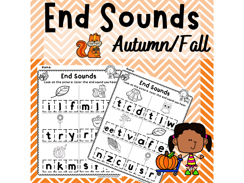 Ending Sounds Autumn Phonics Worksheets KS1 Year 1 Year 2 | Teaching ...