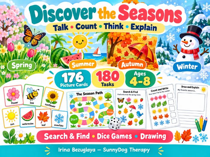 Discover the Seasons 176 Picture Cards, Search-and-Find Activities and Dice Games