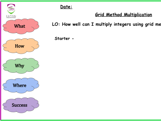 Primary - Multiplication Grid Method