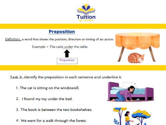 21. Year 3- Reading Comprehension & Prepositions