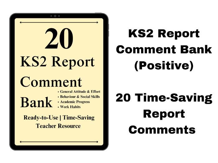KS2 Report Comment Bank