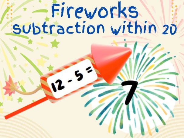 Firework- subtraction within 20- continuous provision