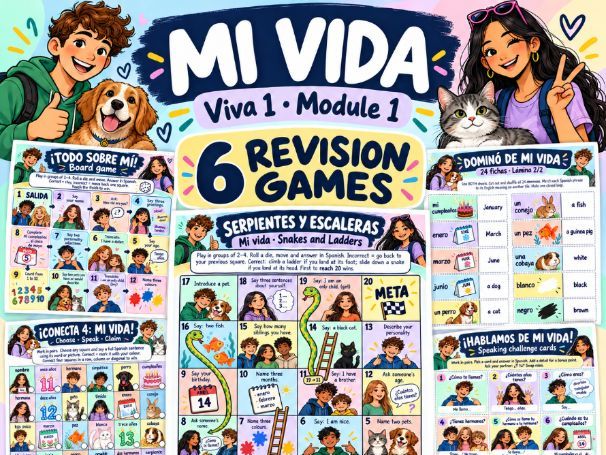Viva 1 Module 1 – Mi vida | 6 Spanish Revision Games