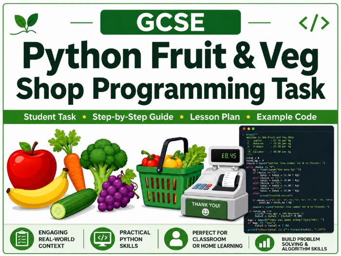 GCSE Python Fruit & Veg Shop Programming Task