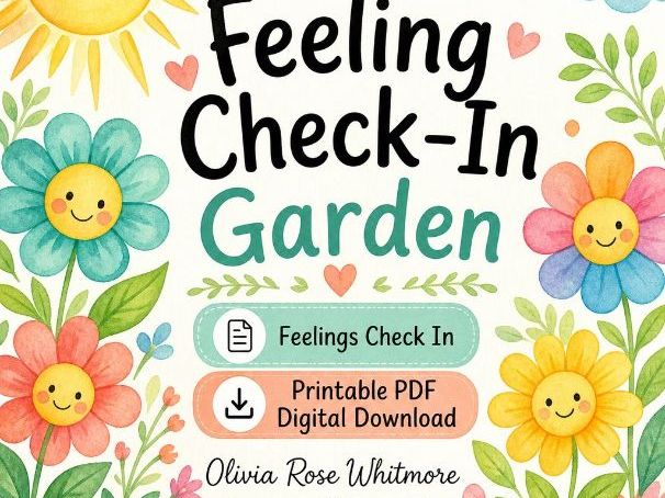 Feeling Check-In Garden | Feelings Check In | Printable PDF | Digital Download