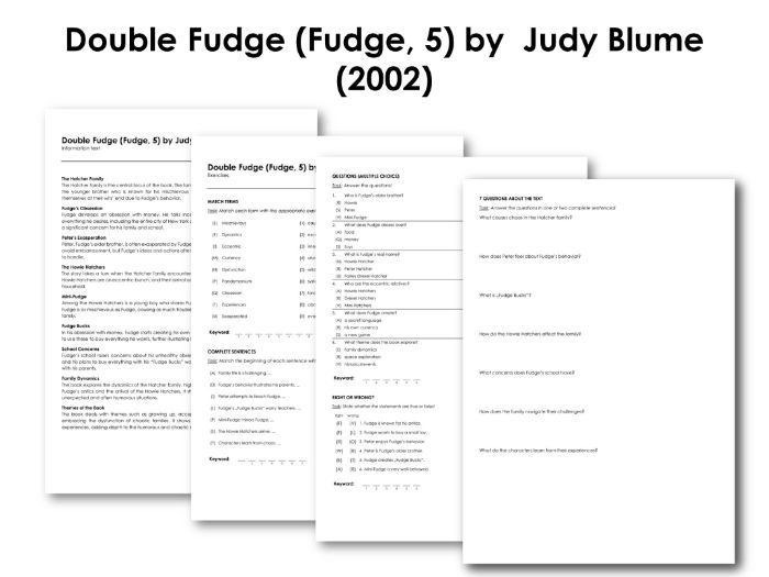 Double Fudge (Fudge, 5) by Judy Blume (2002) Teaching Resources