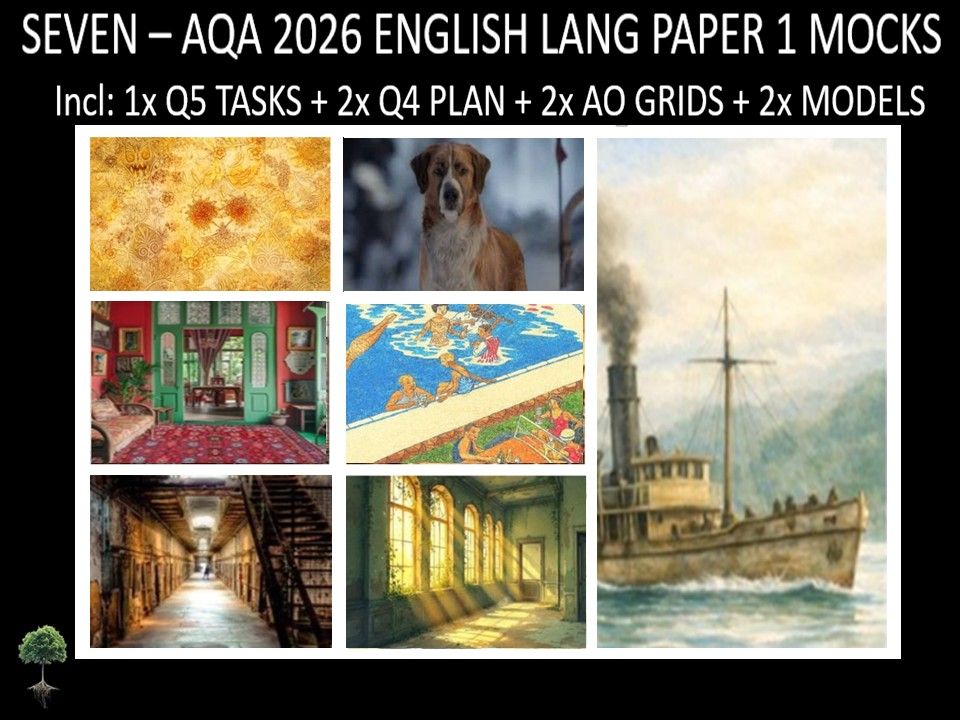 SEVEN - AQA PAPER 1 | 2026 FULL MOCKS | Q5 TASKS | Q4 PLAN | AO GRIDS | MODELS