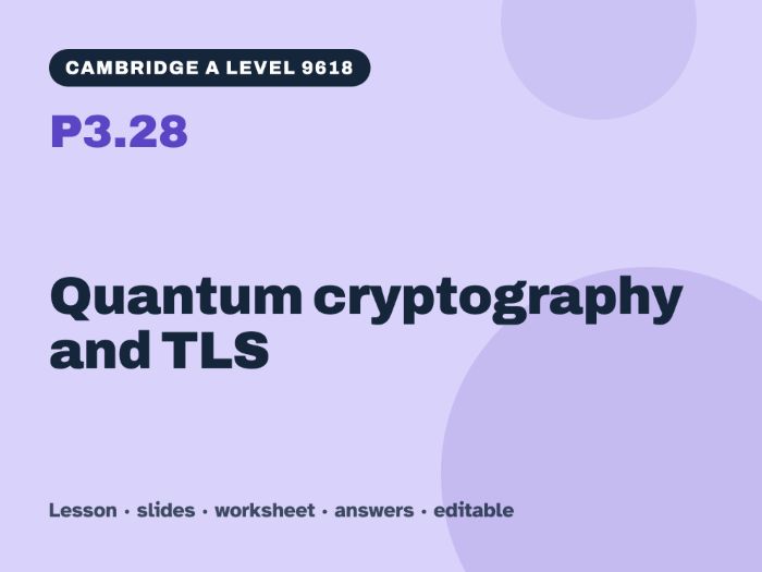 Cambridge A Level Computer Science 9618 – P3.28 Quantum cryptography and TLS – Lesson & Worksheet