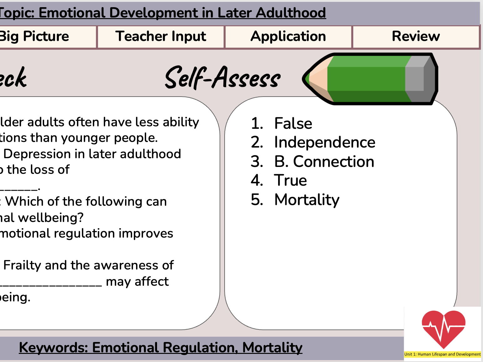 BTEC AAQ Health and Social Care - Unit 1 - Aim A
