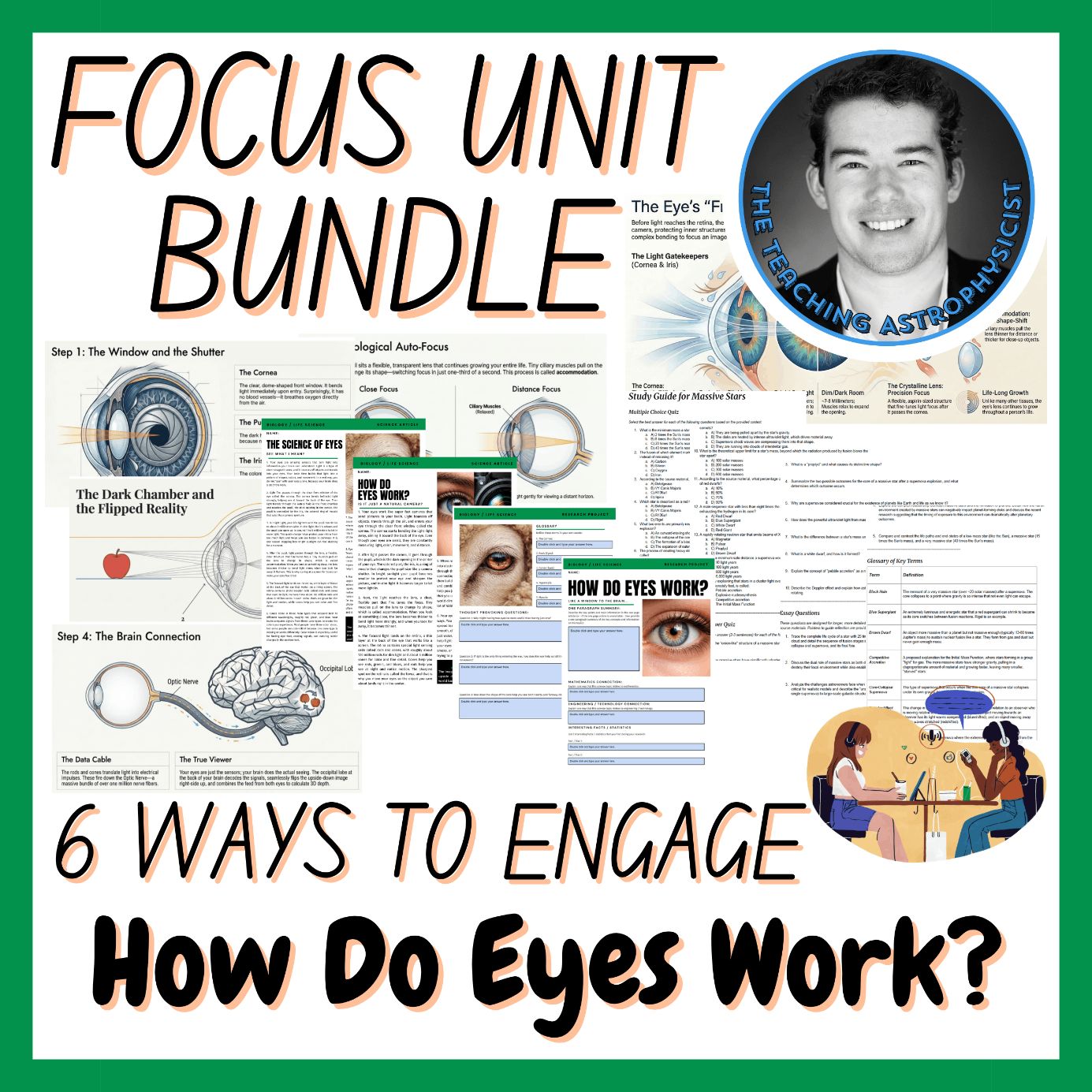 How Do Eyes Work? | Biology Focus Unit Bundle | 6 Resources inc. Quiz