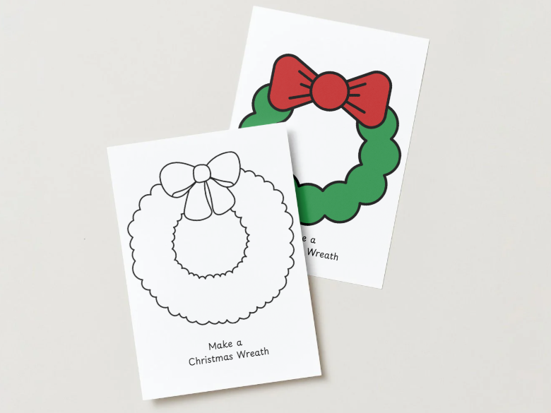 Christmas Wreath - Colour and cut