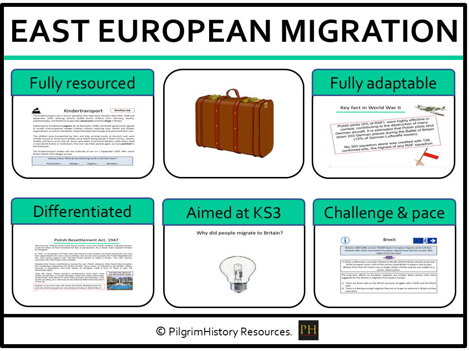 KS3 History: Eastern European Migration to Britain  - Push/pull factors and modern movement