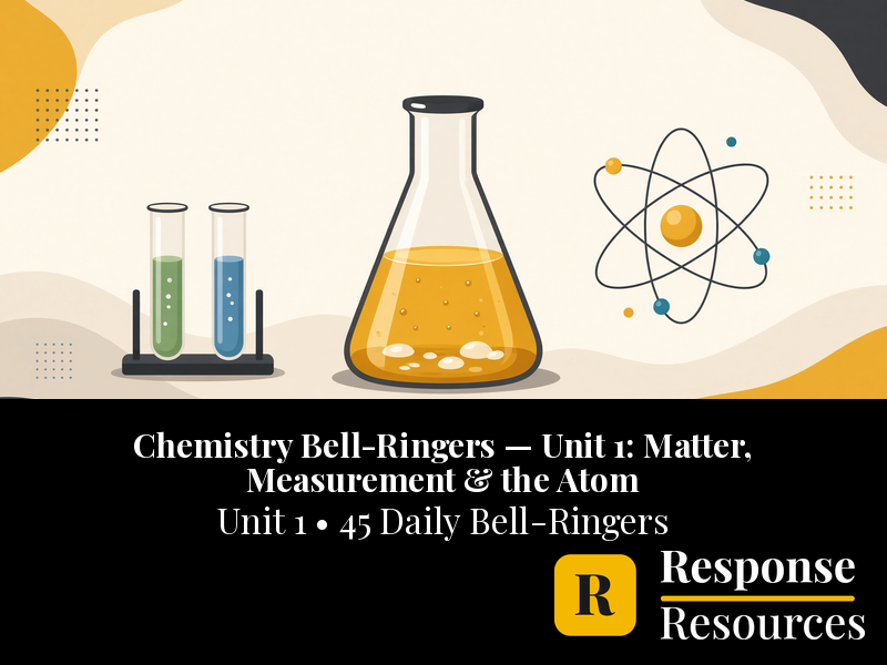 Chemistry Bell Ringers Unit 1 - 45 Daily Warm-Ups (Grades 9-12)