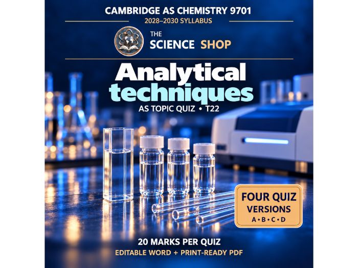 Analytical techniques | Cambridge AS Chemistry 9701 | 4 Revision Quizzes
