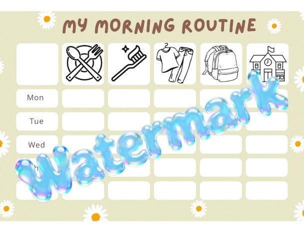 My morning routine chart