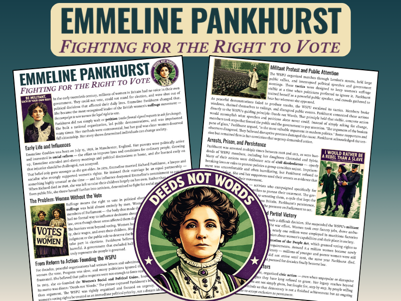 Pankhurst Suffrage Leveled Texts KS2–KS3