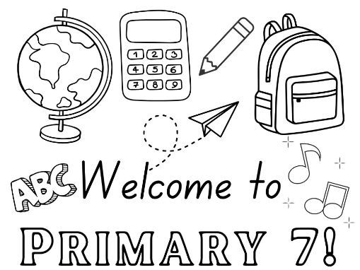Back to school Primary Colouring Sheets P1-P7