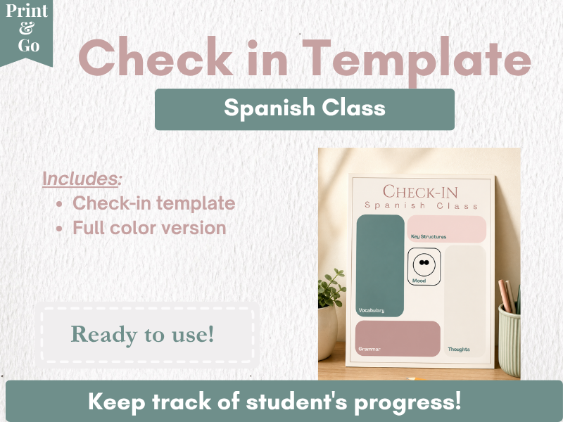 Spanish Lesson Check-In / Worksheet (Starter / Plenary Activity)
