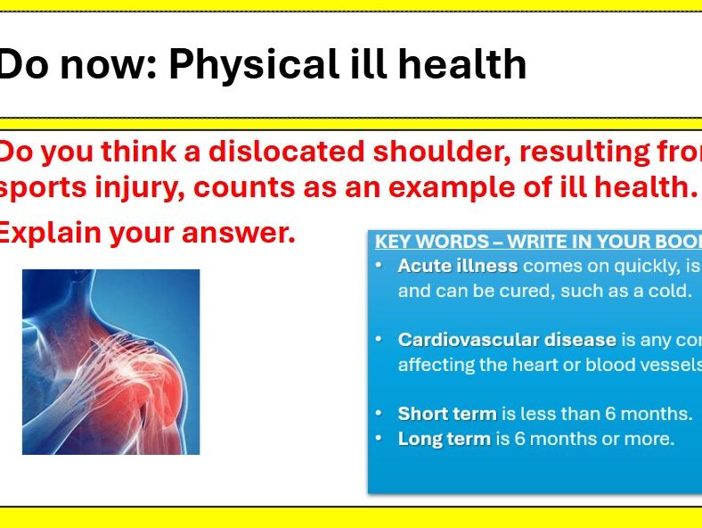 BTEC TECH AWARD Component 3 Health and Wellbeing Health & Social Care LESSON2