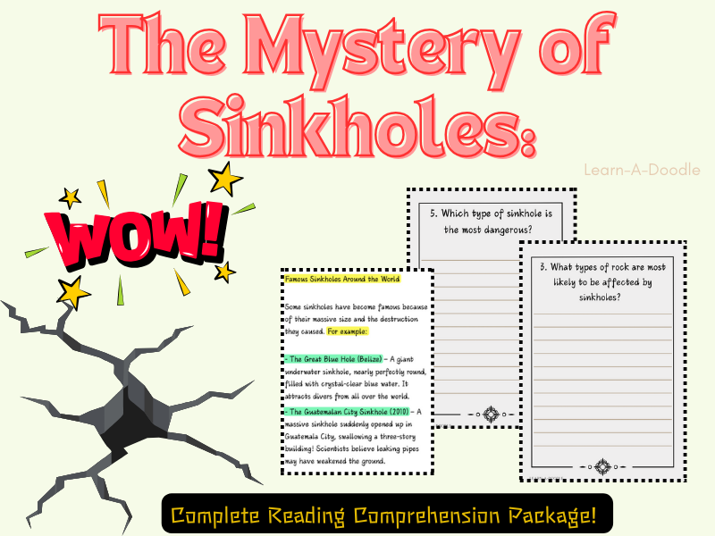 The Mystery of Sinkholes: A Complete Reading Comprehension Package!