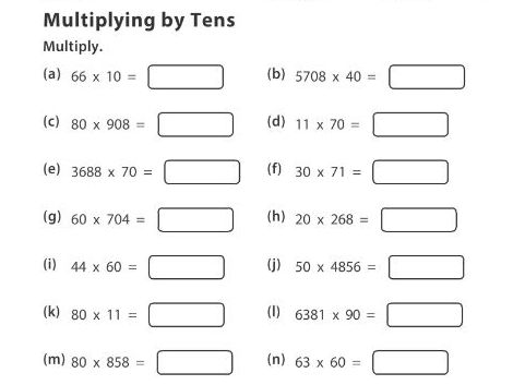 Multiplying by Tens | Teaching Resources