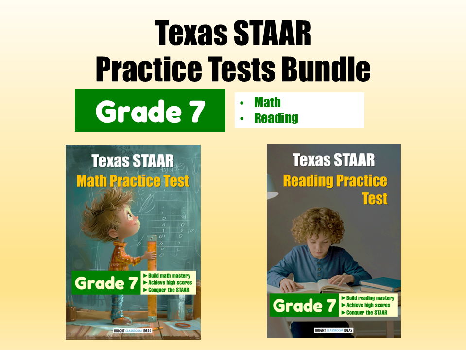 Texas STAAR Practice Tests Bundle for Grade 7