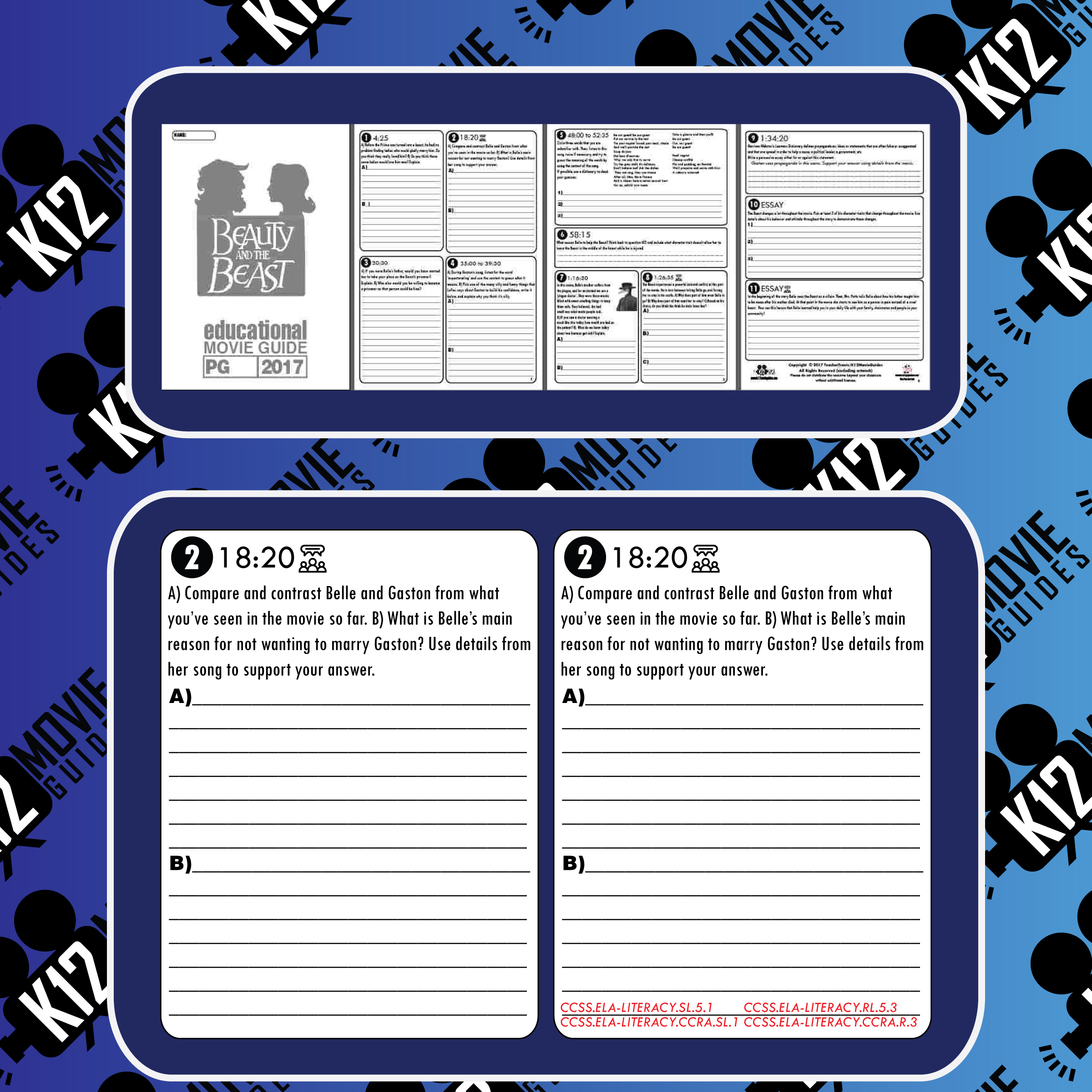 Beauty and the Beast Movie Viewing Guide (PG 2017) Teaching Resources