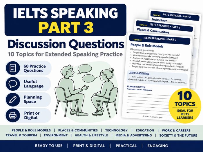 10 IELTS Speaking Part 3 Discussion Topics – Practice Questions