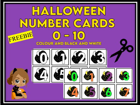 Halloween Number Cards Freebie 0 to 10