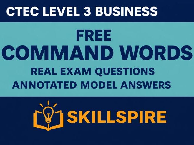 FREE CTEC Level 3 Business Exam Command Words Guide | Annotated Model Answers