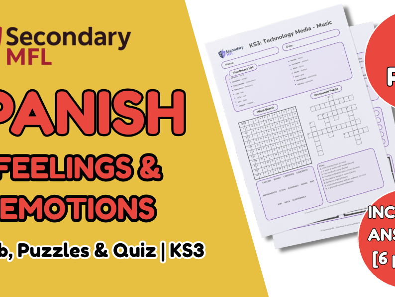 KS3 Spanish Activity Pack: Feelings & Emotions
