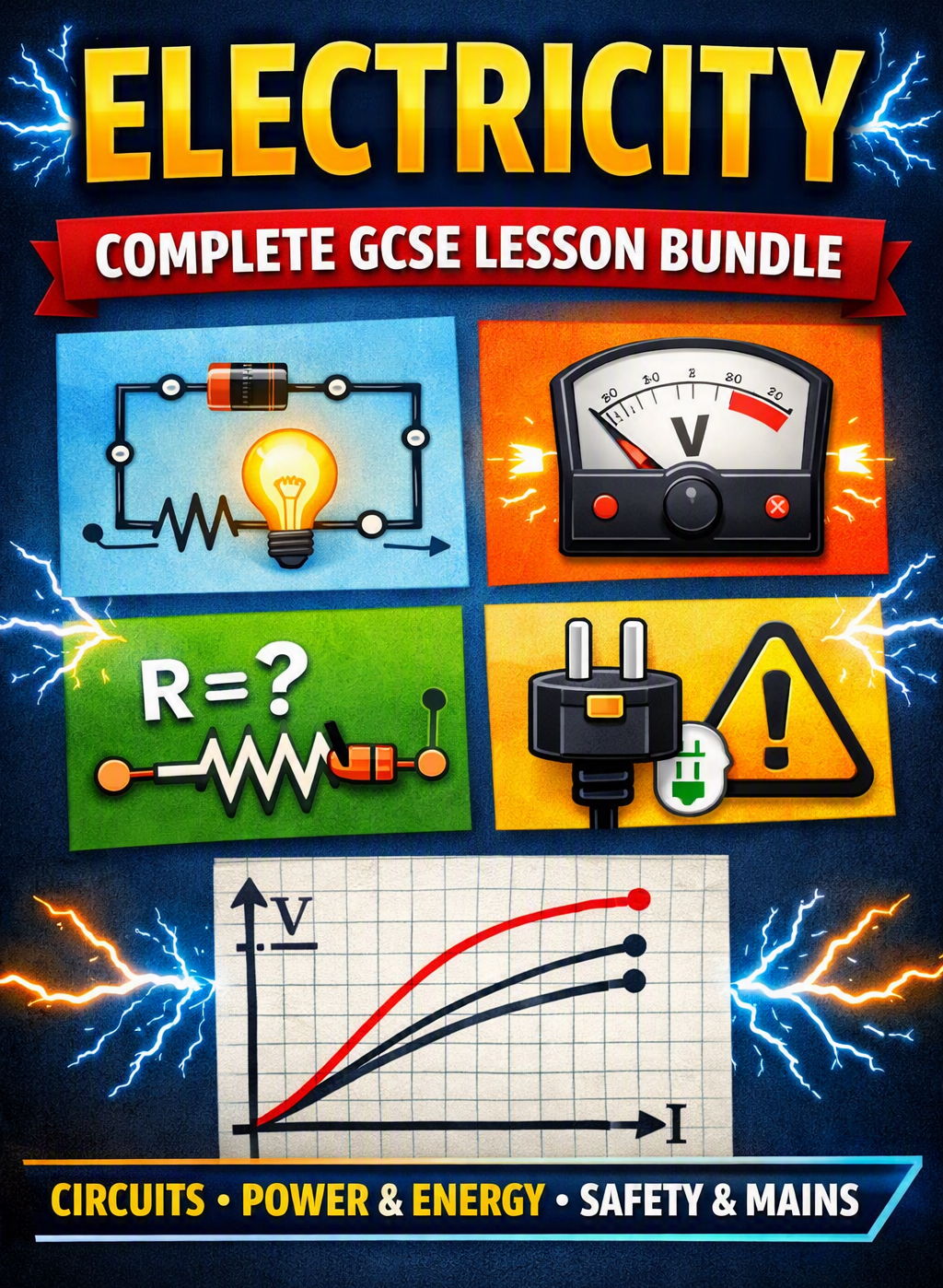 Electricity – Complete 12‑Lesson GCSE Physics Bundle including Knowledge Organiser