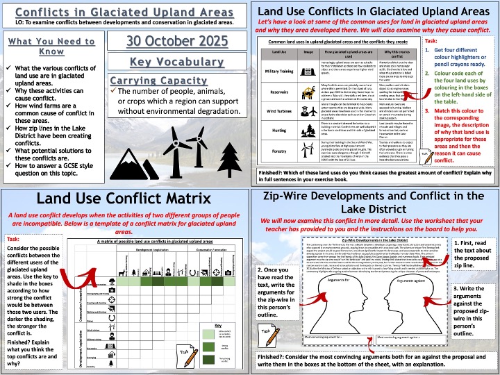Glaciation: Conflicts in Glaciated Upland Areas