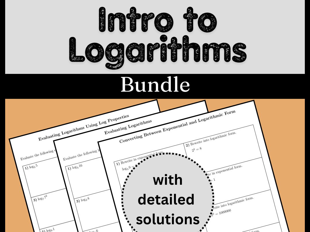 Intro to Logarithms Bundle