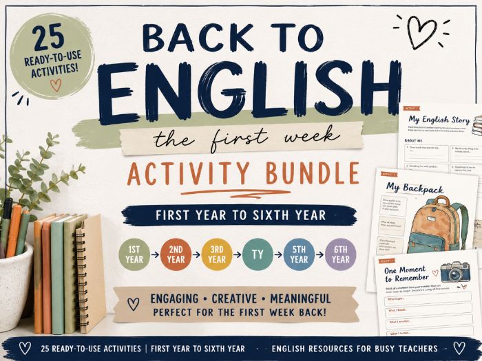 BACK TO ENGLISH: THE FIRST WEEK ACTIVITY BUNDLE