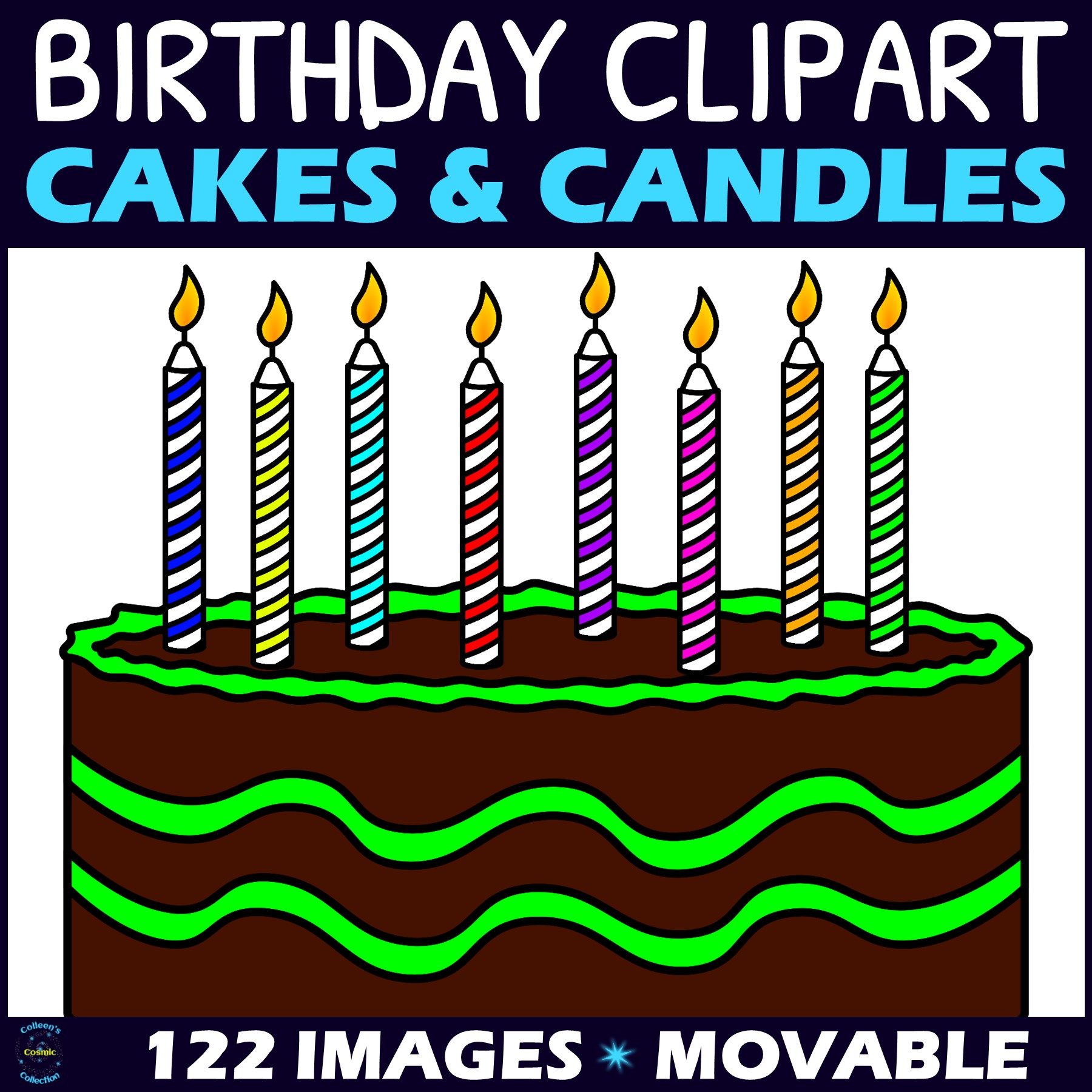 Birthday Cakes and Candles Clipart Teaching Resources