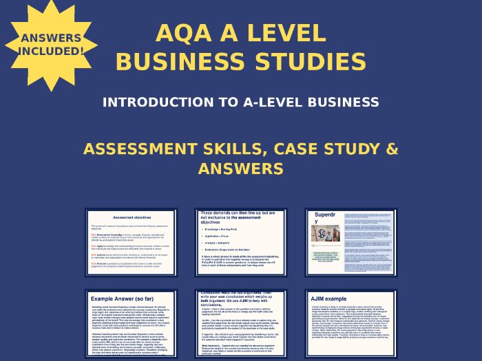Introduction Assessment Objectives and Exam Skills - AQA business studies - Lesson PowerPoint