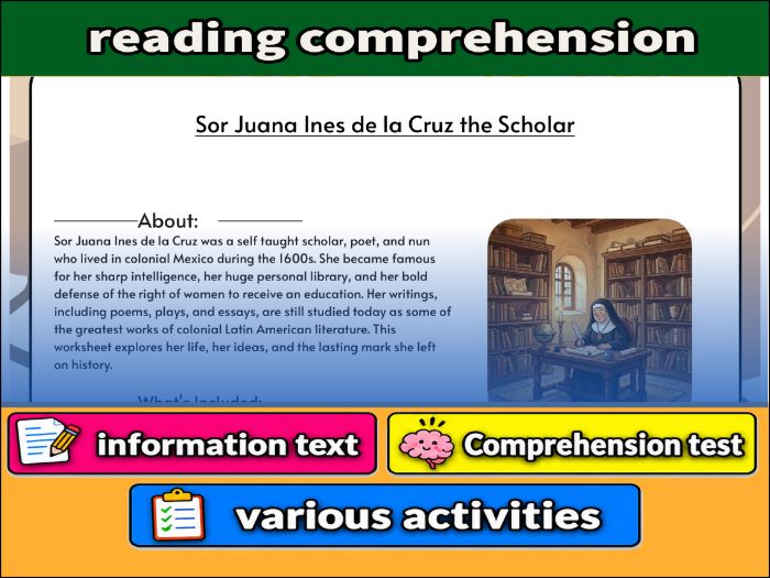 Sor Juana Ines de la Cruz the Scholar  & Comprehension Test