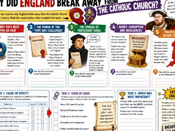 KS3 History: Causes of the Reformation Worksheet