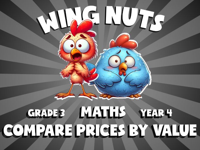 Compare Prices by Value WING NUTS Maths Game | No-Prep Year 4 Review Activity