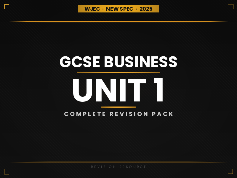WJEC GCSE Business Unit 1 Revision Pack (NEW 2025 Spec)