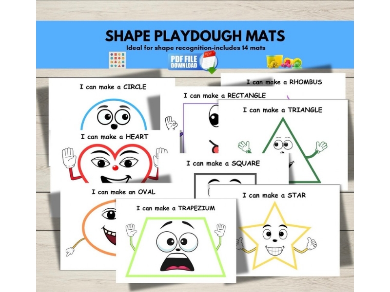 2D Shape Playdough Mats | Shape Recognition & Fine Motor Activity